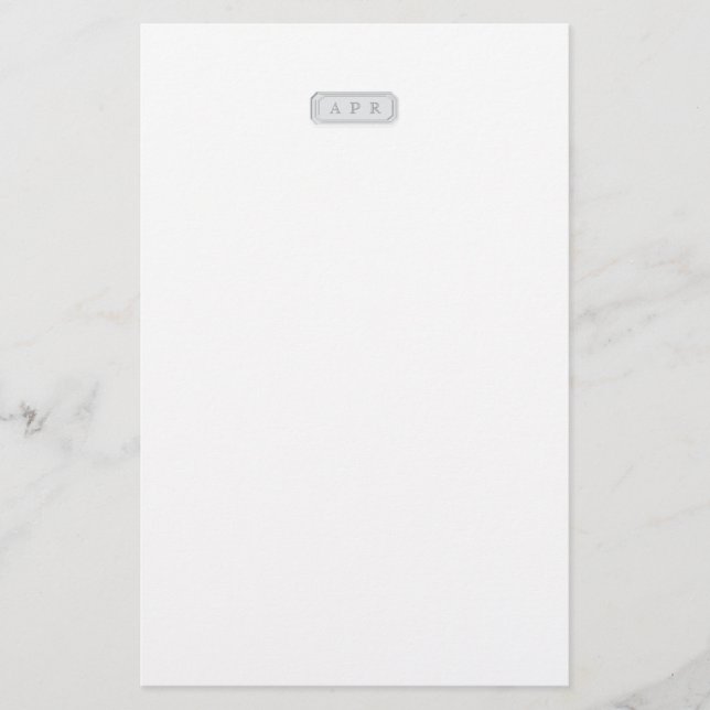 Initialförsedd ädelstensbrevpapper brevpapper (Framsida)