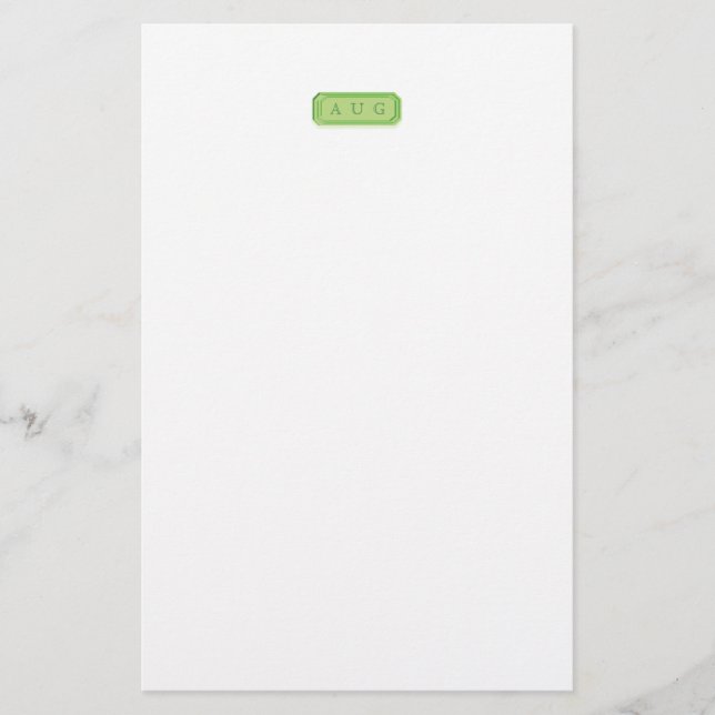 Initialmärkt ädelstensbrevpapper brevpapper (Framsida)