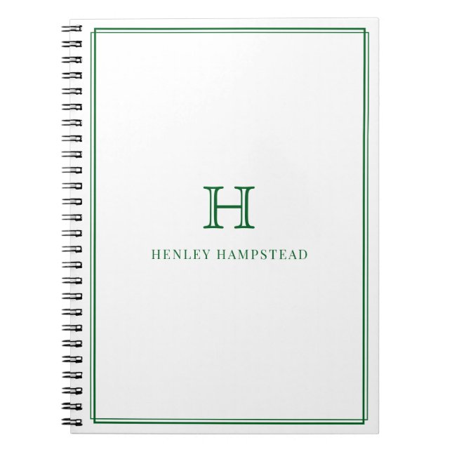 Initialpresent Mäns kontorspresent Huntergrön Anteckningsbok (Framsidan)