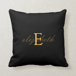 Initialt bälte för elegant Monogram - svart guld Kudde