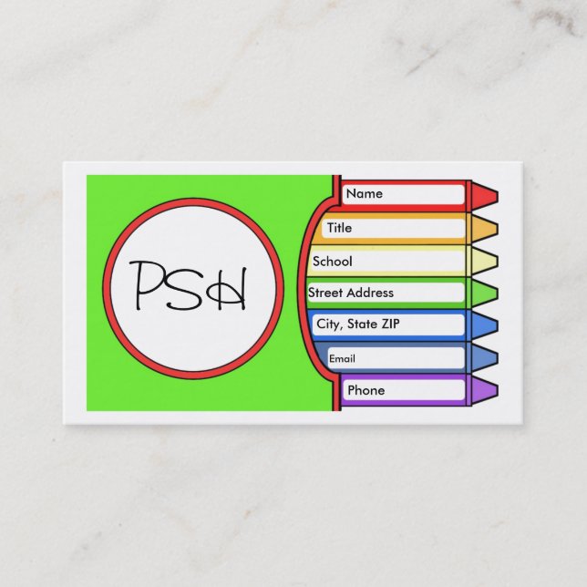 Initialt boxas av kritor visitkort (Framsida)