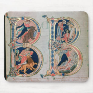 Initialt brev "B" Beatus välsignade vir - är Musmatta