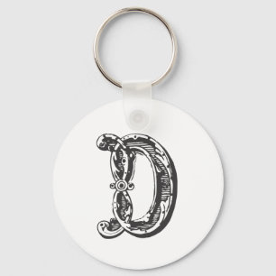 Initialt brev bekymrat D för Monogram Nyckelring