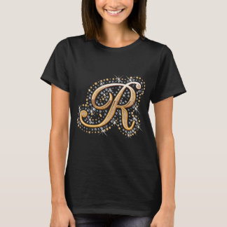 Initialt brev R för guld- Monogram T-shirt