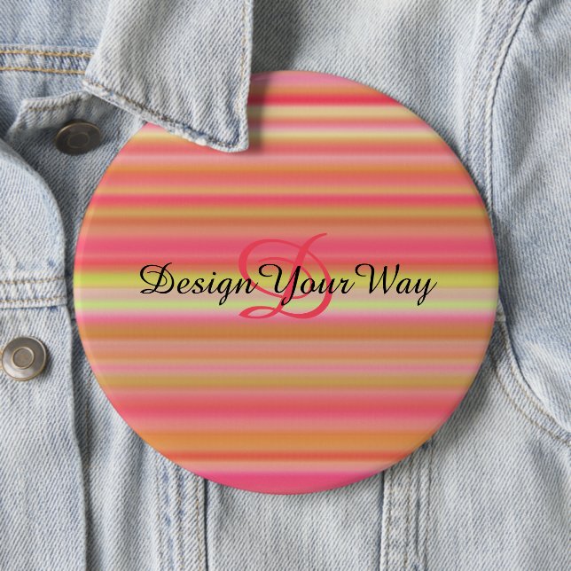 Initialt för Modern retro abstrakt rand monogram Knapp (In Situ)