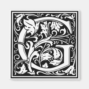Initialt "G" för dekorativt brev, Magnet