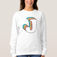 Initialt J Brev Namn Cute Rainbow Alphabet