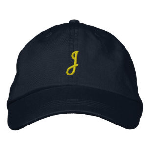 INITIALT "J"-designertak Broderad Keps