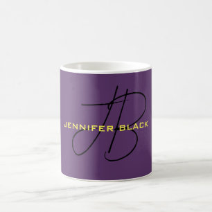 Initialt monogram Brev Indigo-minimalistisk modern Kaffemugg