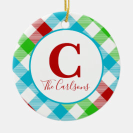 Initialt monogram Festive Pput Photo Julgransprydnad Keramik