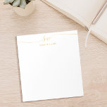 Initialt monogram för elegant Guld Anteckningsblock<br><div class="desc">Guld minimalistiskt Modern Initial Monogram-Anteckningsblock. Skapa ditt eget personlig-anteckningsblock med anpassningsbar initialer i skripttypografi och eget namn.</div>