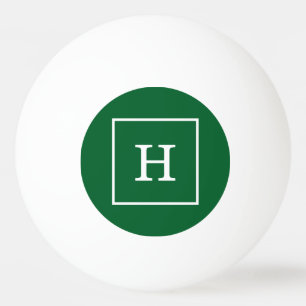 Initialt monogram för Forest Grönt White Framework Pingisboll