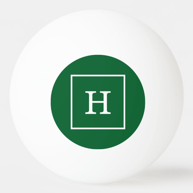 Initialt monogram för Forest Grönt White Framework Pingisboll (Framsidan)