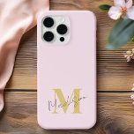 Initialt monogram för minimal modern Rosa<br><div class="desc">Rosa Minimal Modern Initial Monogram Phone Case. Skapa din egen personlig iphone case med anpassningsbar initial namn.</div>