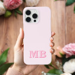 Initialt monogram för minimal modern Rosa<br><div class="desc">Rosa Minimalistisk Modern Initial Monogram-telefonväska. Skapa din egen personlig iphone case med anpassningsbar initial namn.</div>