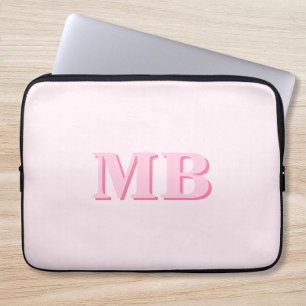 Initialt monogram för minimal modern Rosa Laptop Fodral