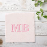 Initialt monogram för minimal modern Rosa Stenunderlägg<br><div class="desc">Rosa Minimalistiskt,  modernt,  första monogram Underlägg. Skapa din egen personlig-underlägg med anpassningsbar initial namn.</div>