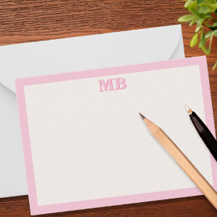 Initialt monogram för modern minimal Rosa-typograf Anteckningskort