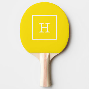 Initialt monogram för vit gult pingisracket