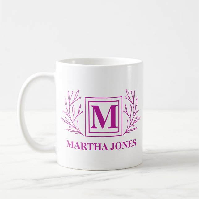 Initialt och Namn monogram Modern kaffeportum Mugg (Vänster)