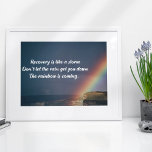 Initiativ för återställning av inspirationsindikat poster<br><div class="desc">Återhämtningen är som en storm. Låt inte regnet få ner dig. Regnbågen kommer. Ett motiverande citat för att återvinna narkotikamissbruk poster med en vacker inspirerande regnbågsbild.</div>