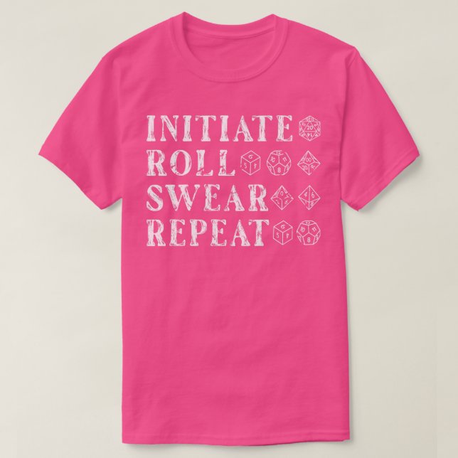 Initiera Rull Svär Roligt RPG Tärning D20 Rollspel T Shirt (Design framsida)