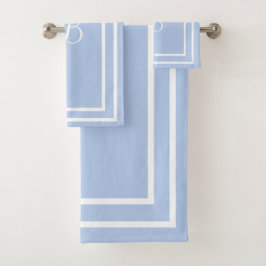 Initierad Baby blue Towel-uppsättning