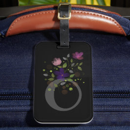 Initieral bokstav O Plus blomsterdesign Resväskemä Bagagebricka