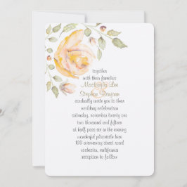 Initiering av Romantisk Blommigt Watercolor Bröllo Inbjudningar