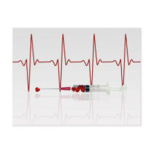 Injektion med röda hjärtan