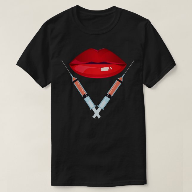 Injektioner med läppfyllnad t shirt (Design framsida)
