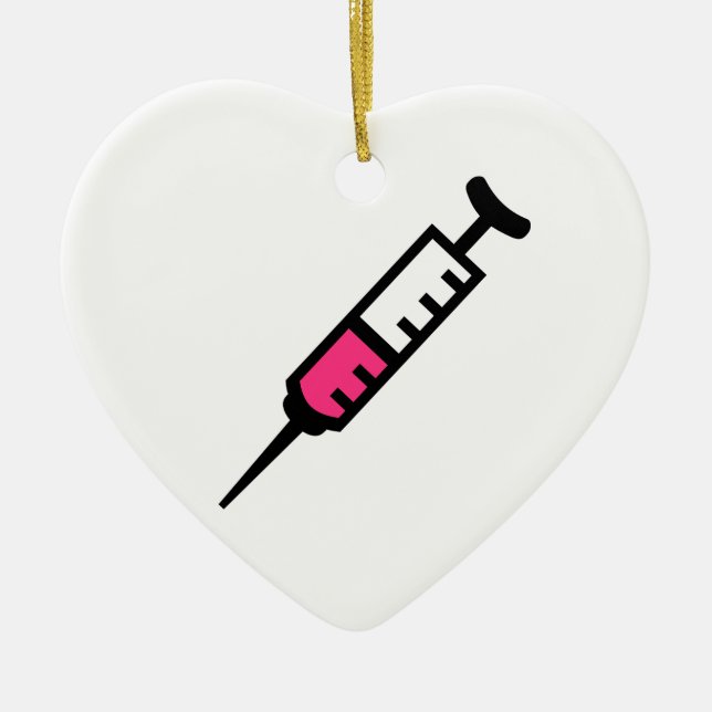 Injektioninjektionsspruta Julgransprydnad Keramik (Framsidan)
