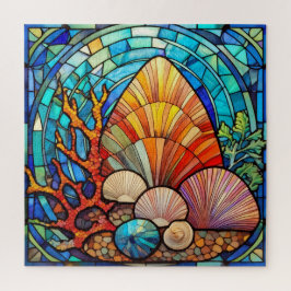 Injektionsflaskor och korallglas, konstpussel av n pussel