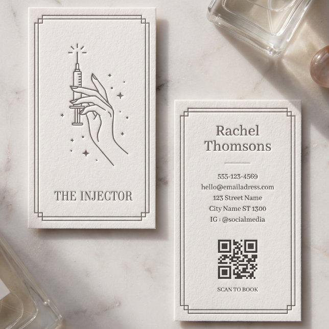Injektor Elfenbens Celestial Tarot QR Layout Visitkort (Skapare uppladdad)