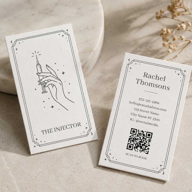 Injektor Svart Celestial Tarot Bokning Visitkort (Skapare uppladdad)