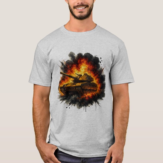 Ink Blast Tank – Military Explosion Art T-Shirt (Framsida)