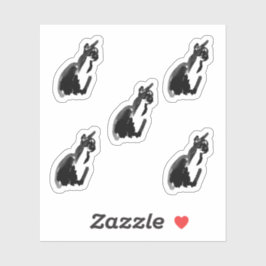 Ink Cartoon Cat Drawing Custom-Cut Vinyl Stickers Klistermärken