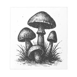 Ink‑Drawn Mushroom Cluster Tote Bag Anteckningsblock