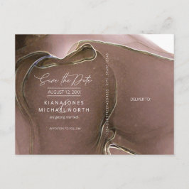 Ink Flow Bröllop Spara datum Taupe ID762 Meddelande Vykort