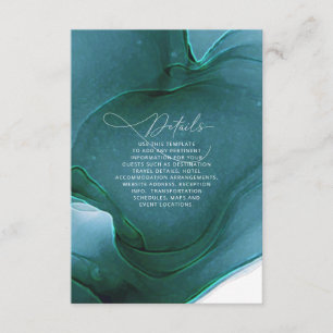 Ink Flow Bröllopsdetaljer Teal ID762 Bifogad kort