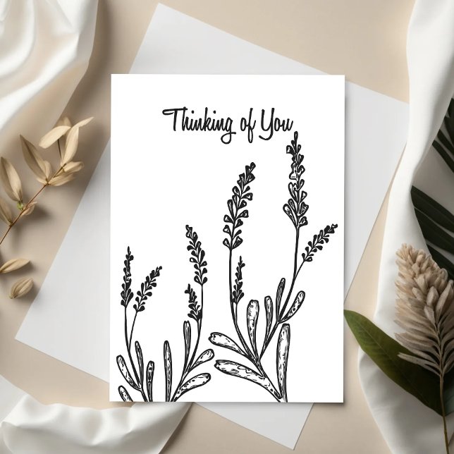 Ink Greenery – Minimal Sympathy Card Kort (Skapare uppladdad)