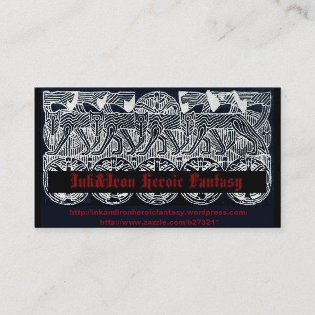 Ink&Iron heroisk fantasivisitkort Visitkort (Framsida)