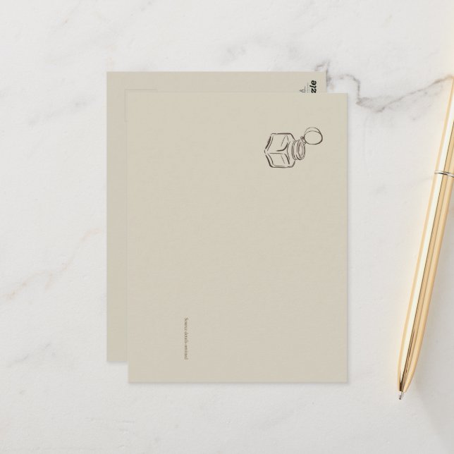 Ink pot- Forgotten Archive- Minimalist Vykort (Fram/Back In Situ)