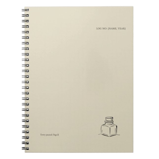 Ink Pot- Minimalist Book Lover Photo Notebook Anteckningsbok (Framsidan)