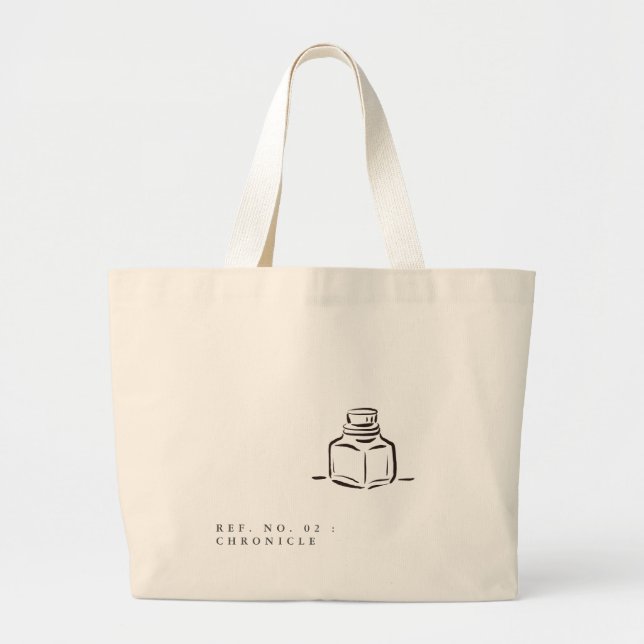 Ink Pot- Minimalist Book Lover- Tote Bag Jumbo Tygkasse (Framsidan)