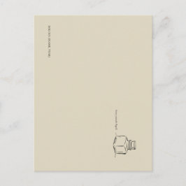 Ink Pot Minimalist Book Lover Vykort