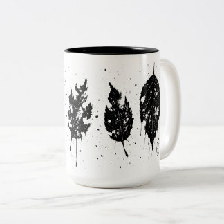 Ink‑Pressed Dead Leaves Tote Bag blir Två-Tonad Mugg
