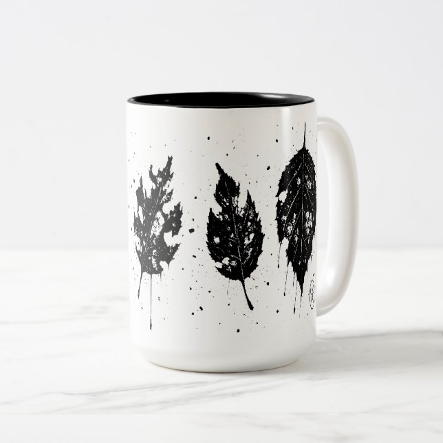 Ink‑Pressed Dead Leaves Tote Bag blir Två-Tonad Mugg (Framsida höger)