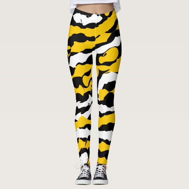 ink stripes yellow, black and white leggings (Framsida)