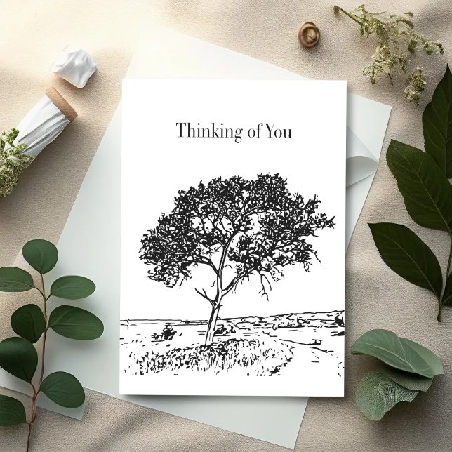 Ink Tree – Minimal Sympathy Card Kort (Skapare uppladdad)